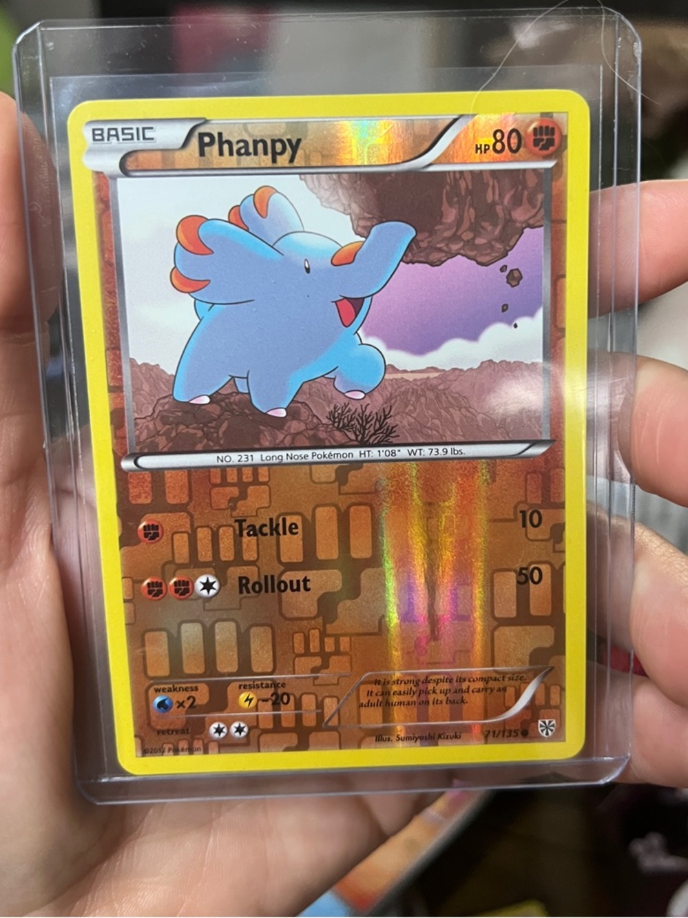Pokemon Phanpy Reverse Holo Trading Card - 70/135